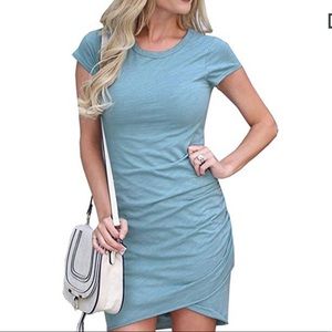Asymmetrical Light Blue Summer Dress